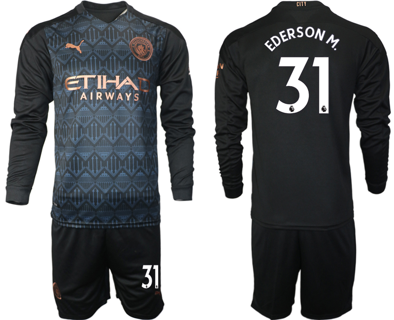 Men 2021 Manchester city home long sleeve #31 soccer jerseys